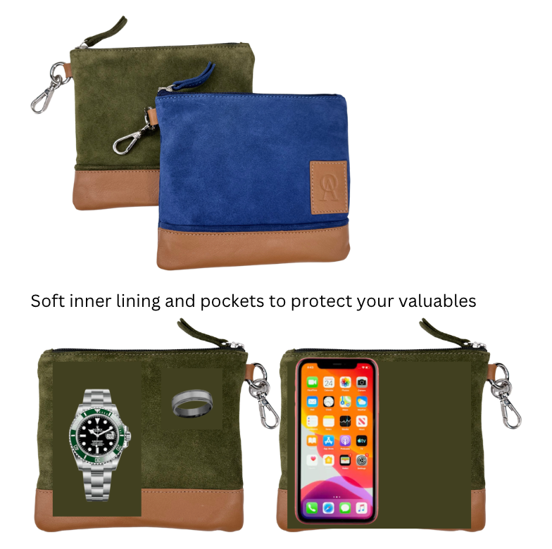 Valuable Pouch Dark Denim Suede