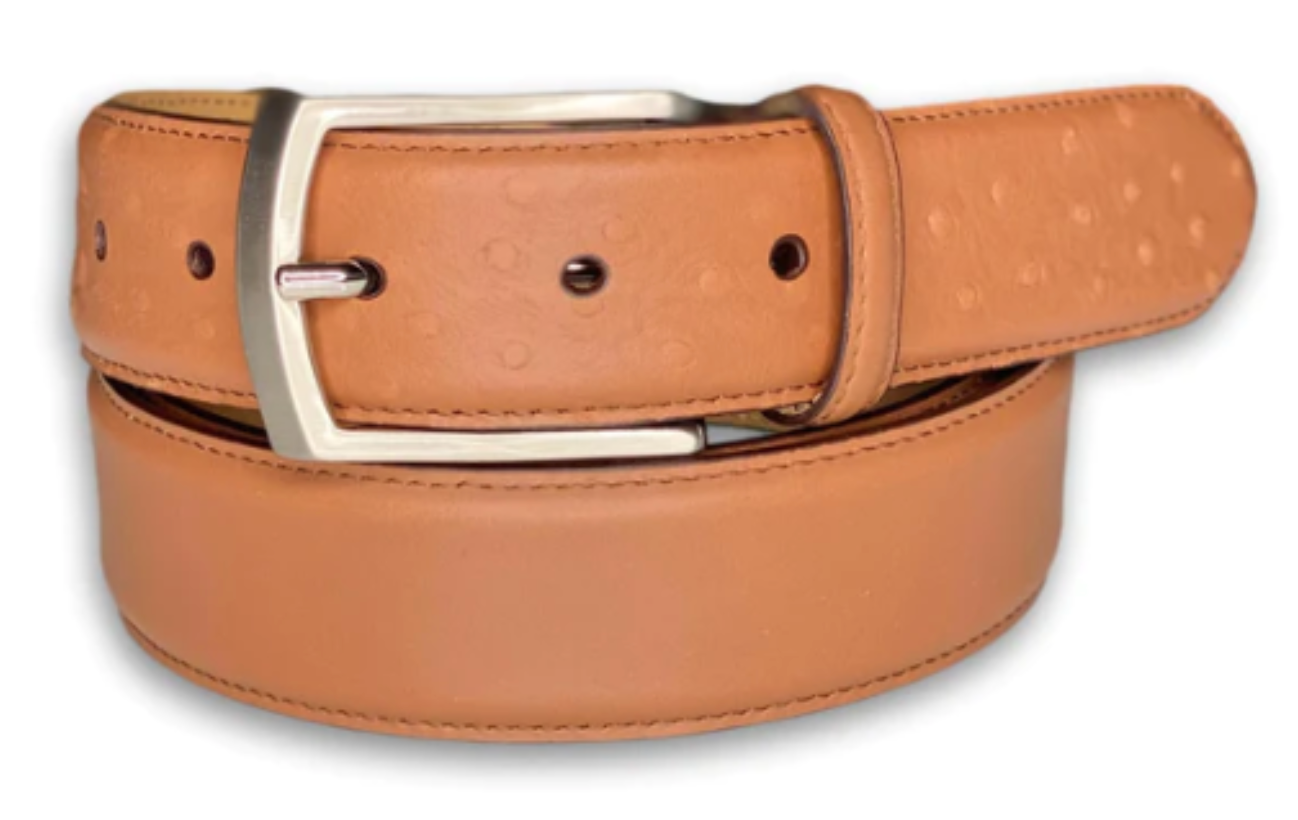 Stanford Leather Belt Ostrich embossed