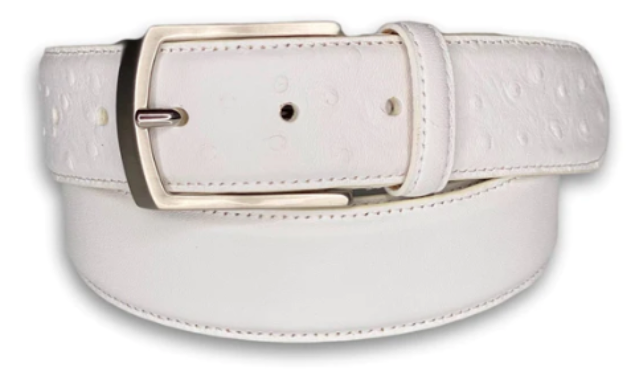Stanford Leather Belt Ostrich embossed