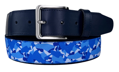 Flex Comfort Stretch Ribbon Belt Camo Blue