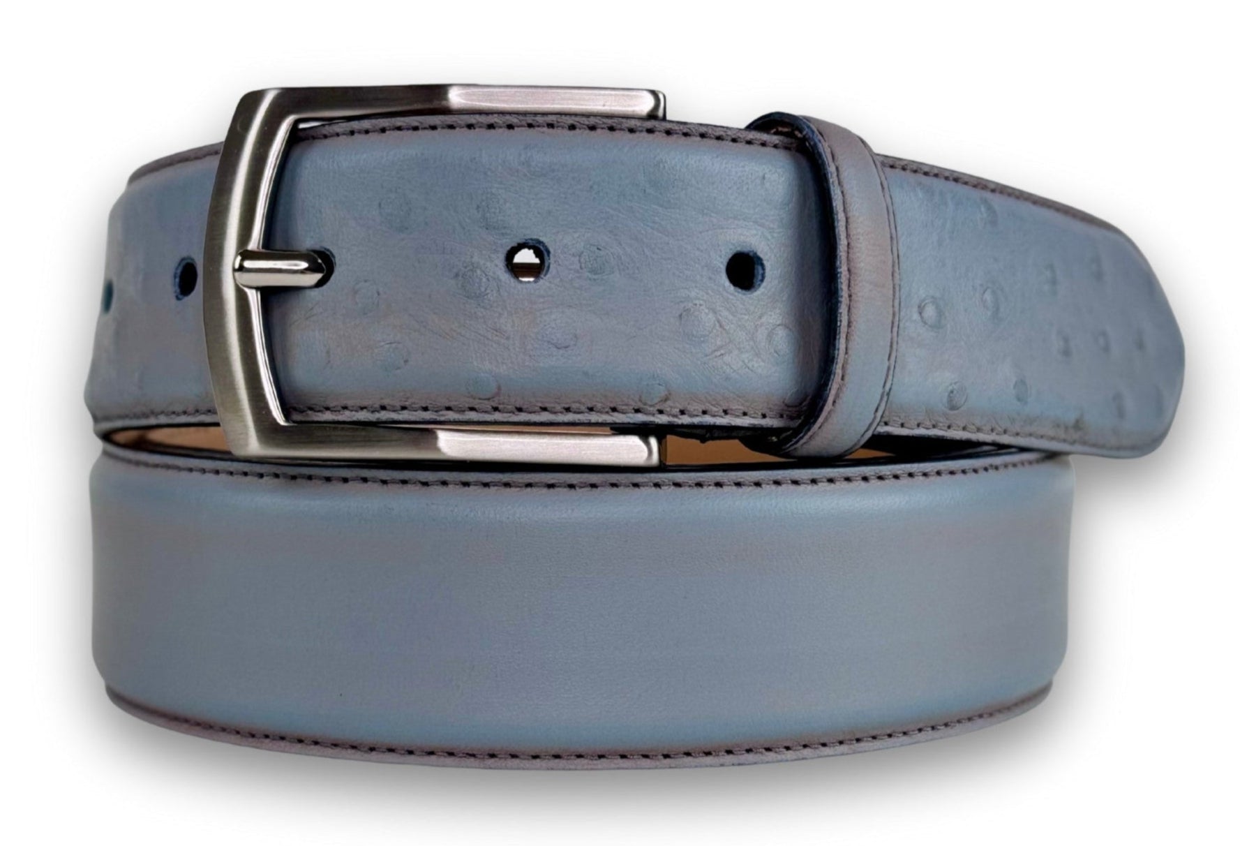 Stanford Leather Belt Ostrich embossed