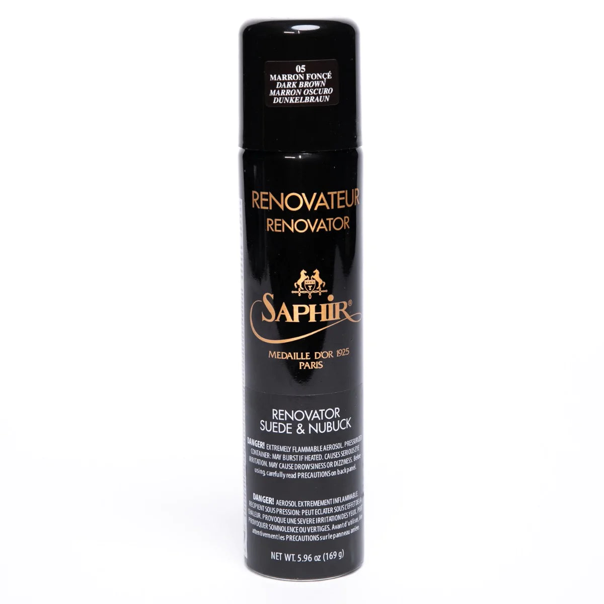 COLOR DARK BROWN Saphir Renovateur Suede & Nubuck Conditioning Spray