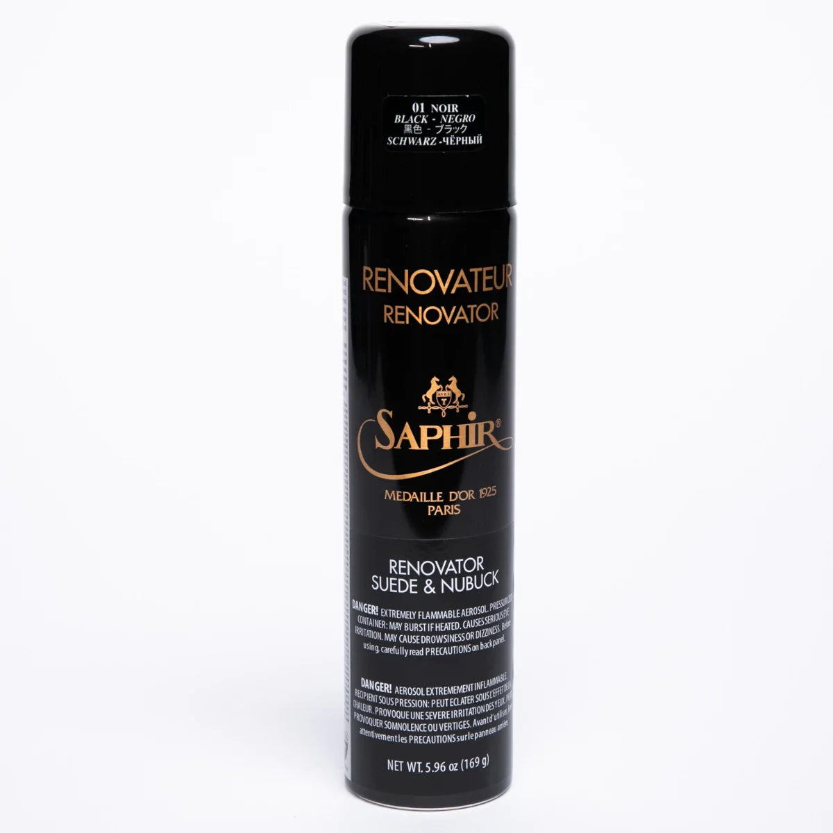 COLOR BLACK Saphir Renovateur Suede & Nubuck Conditioning Spray